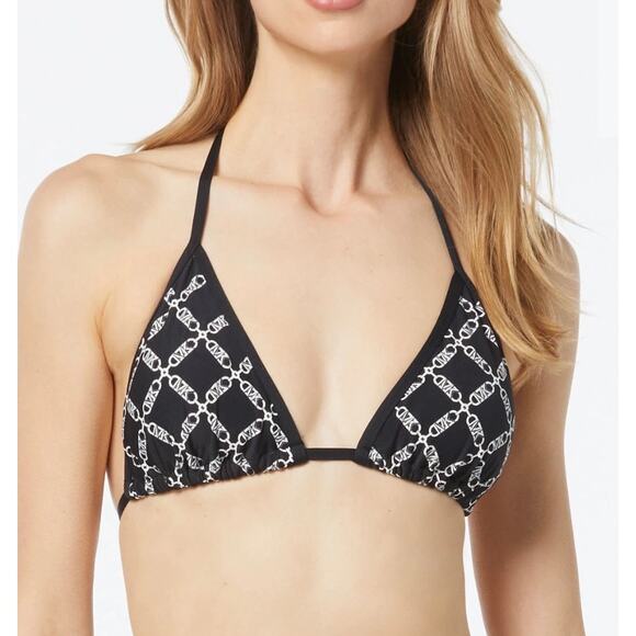 Michael Kors Empire Logo Triangle String Bikini Top M NWT - Picture 1 of 3